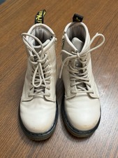 Dr. Martens Doc Air Wair Taupe Tie/Side Zip Combat Boots 1460 T Kids Size 10 EUC