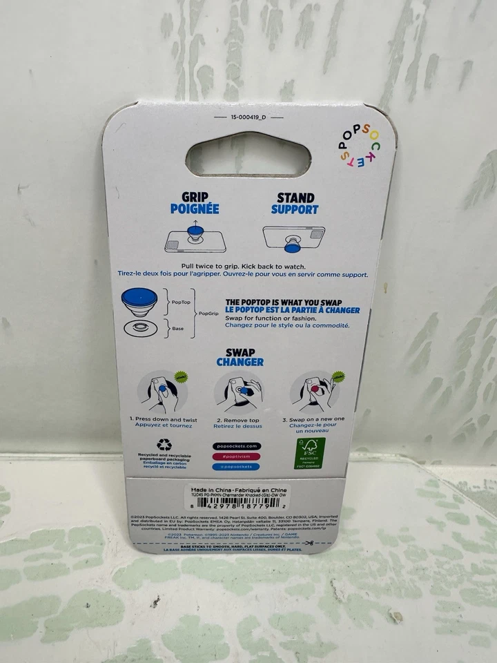 PopSockets Phone Grip with Expanding Kickstand, Pokemon PopGrip - Charmander New - Image 2 of 2