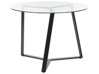 Runder Esstisch 100 Cm Sicherheitsglas Dekorative Beine In Schwarz Elegant Kebri