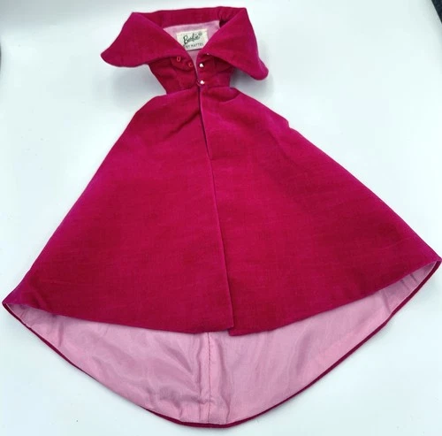 Barbie VTG 1960s Sophisticated Lady #993 Fuchsia Pink Velvet Cloak White Tag