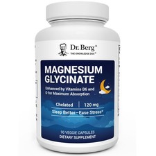 Dr. Berg Magnesium Glycinate 90ct   4-in-1 Chelated for Muscle, Nerve, Sleep ...