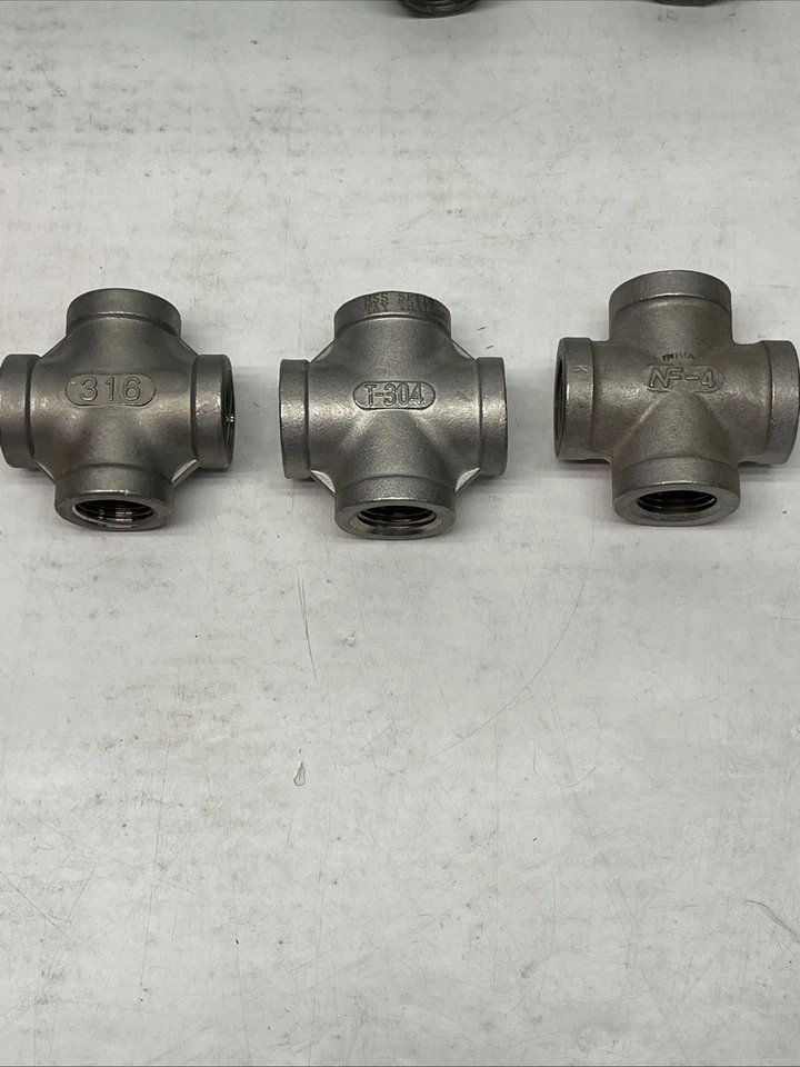 (8x) 1/2" 150 Threaded (Female NPT) Cross 304/316/NF-4 Stainless, 4-Way | NEW - Image 2 of 4