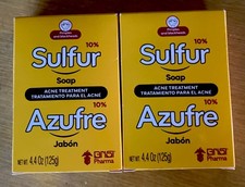 2 GRISI SULFUR SOAP ACNE TREATMENT BARS 4.4 oz / JABON AZUFRE PARA ACNE GRISI