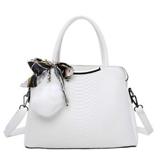 Gallantry Sac à Main pour Femme Effet Serpent avec Foulard et Pompon Décoratif