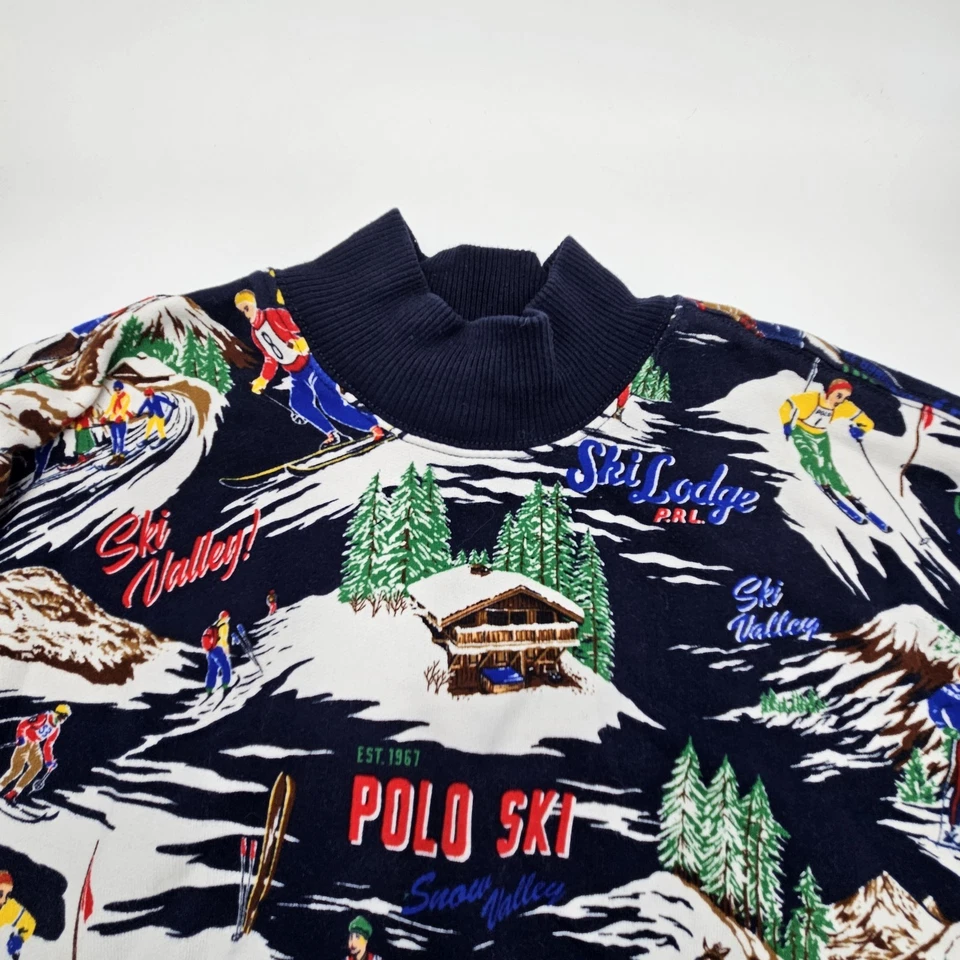 Polo Ralph Lauren Niños Grande 12-14 Esquiadores de Nieve Polar Sudadera Estampado Completo Foto 4 de 4