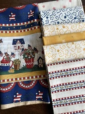 MODA Garden Americana Deb Strain -Patriotic Fabrics, 5 FQ, 1/2 Yard, 10” -VTG