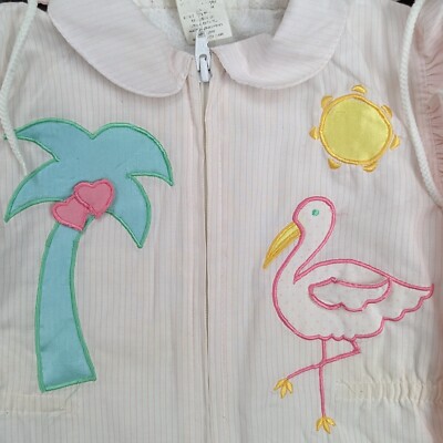 ジャケット・アウター 90s- used hooded jacket flamingo pattern Vintage 90s Color Cues Fuchsia Pink Geometric Print Nylon