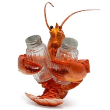 Lobster With Salt and Pepper Shaker Figurines Decoration Lobster Set with Hol...