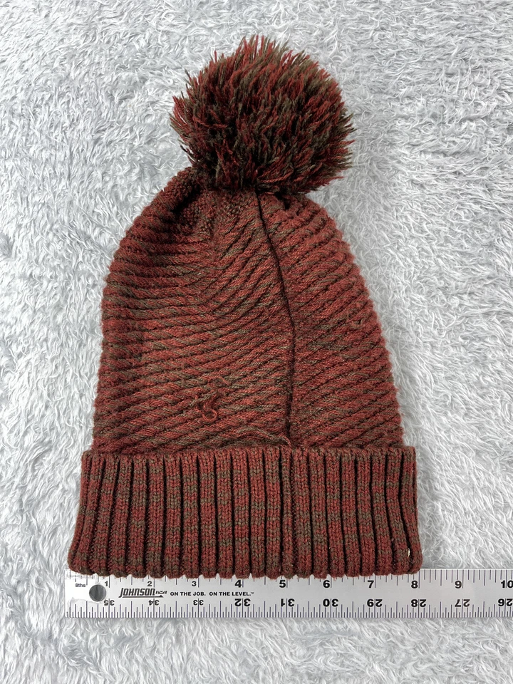 Urban Outfitters Gorro Toque Mujer Talla Única Marrón Rojo Tejido 100% Acrílico Pom Foto 4 de 4