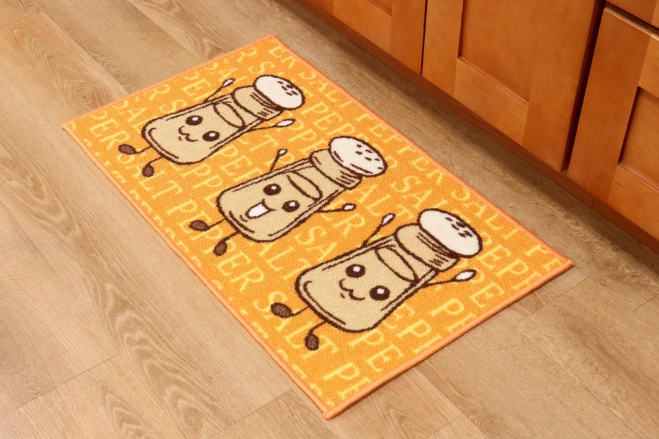 Кухонный коврик - 18 x 30 дюймов - дизайн солонки и перечницы - латексная подложка - Изображение 2 из 4