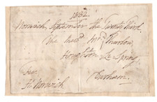 Henry Bathurst, Bishop of Norwich Signed Free Front 1832 / Autographed