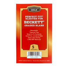 5x Perfect Size Sleeves f&uuml;r BGS - Beckett Graded Karten / Slabs Cardboard Gold