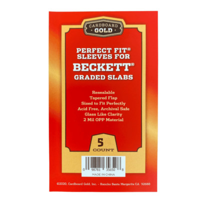 5x Perfect Size Sleeves für BGS - Beckett Graded Karten / Slabs Cardboard Gold