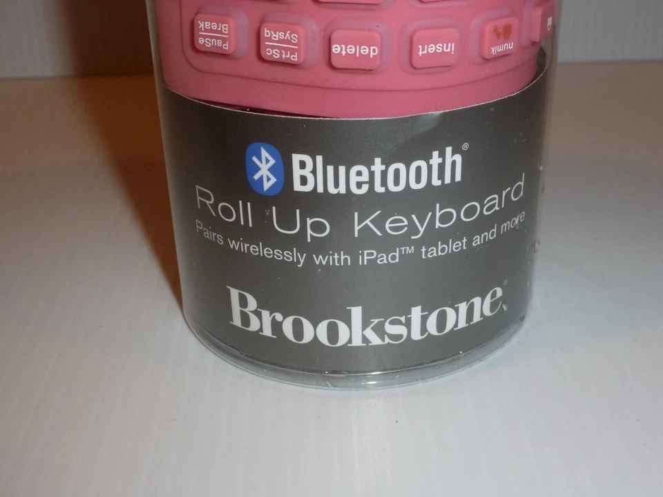 Teclado enrollable Brookstone Bluetooth, rosa Foto 2 de 4