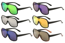 SHIELD OVERSIZED WRAP AROUND GOGGLE SUNGLASSES RETRO SPORT OUTDOOR ONE PIECE VTG