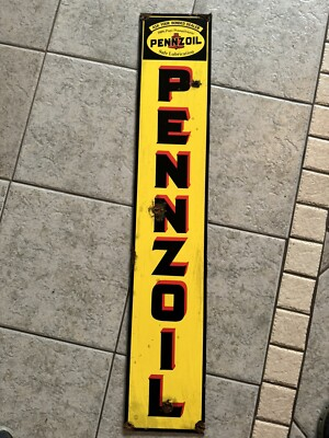 #ad #ad antique style barn find look Pennzoil Motor Oil Bonded Dealer Sales Service Sign $145.00