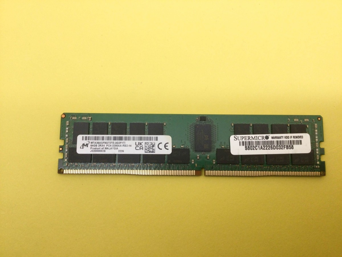 MICRON 64GB (1X64GB) 2RX4 PC4-3200AA DDR4 SERVER MEMORY