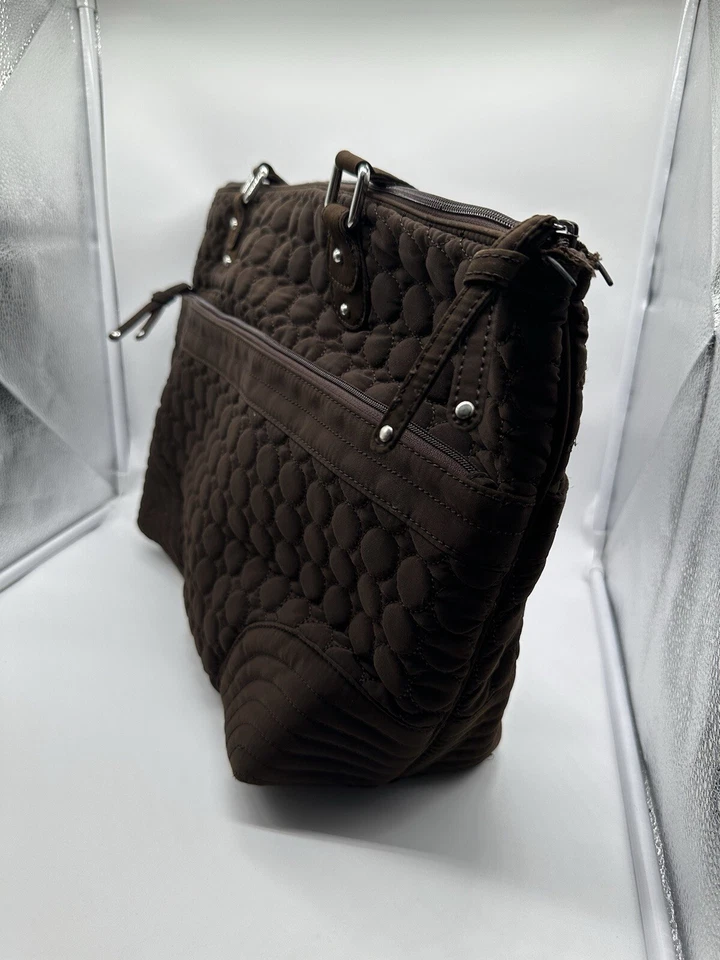 Vera Bradley 大号手提包带笔记本电脑套棕色/黄色 — 第 2/4 张图片