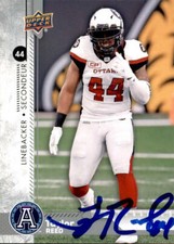 Taylor Reed Signed 2018 Upper Deck CFL Football card Toronto Argonauts