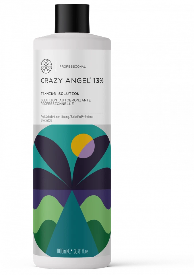Crazy Angel 13% Dark Tanning Solution LIQUID For Spray Tan Vegan - LARGE 1000ml