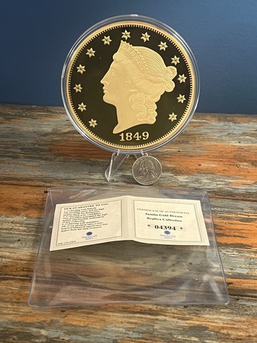2014 Jumbo Dream GOLD LIBERTY HEAD 1849 - 24k layered Comm. Coin w/COA - RETIRED - Picture 3 of 4