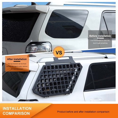 Right Side Rear Window Panel Storage Exterior Cargo Rack Shelf For 4Runner Black - Picture 2 of 24