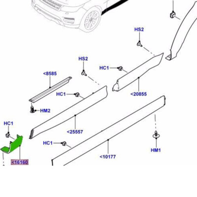 Front Left Lower Fender Molding Fit Range Rover Sport 2014-17