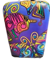 HEYS Flounder And Butterfly In The Sky 20” Hard Case Luggage Suitcase On Wheels 