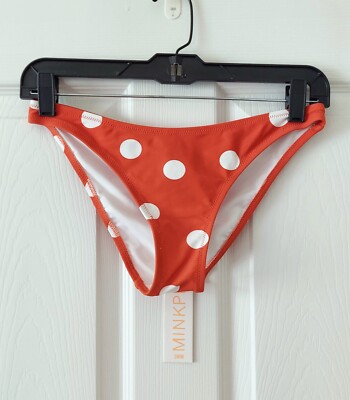 NWT Minkpink Polka Dot Swim Bikini Bottom, Size XSmall
