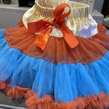 Multicolor Ruffle Skirt Girls XS 4/5 Fall Colors Orange Yellow Green Blue Red