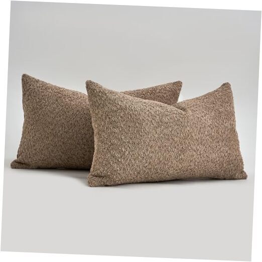 MOROCO Pillow Covers 12x20 Neutral Pillow Covers Textured Chenille Throw