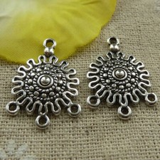 Free Ship 88 pcs tibetan silver flower connectors 27x19mm L-3916