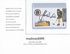 John Wensink Boston Bruins AUTOGRAPH AUTO SIGNED INDEX HOCKEY CARD 100% COA