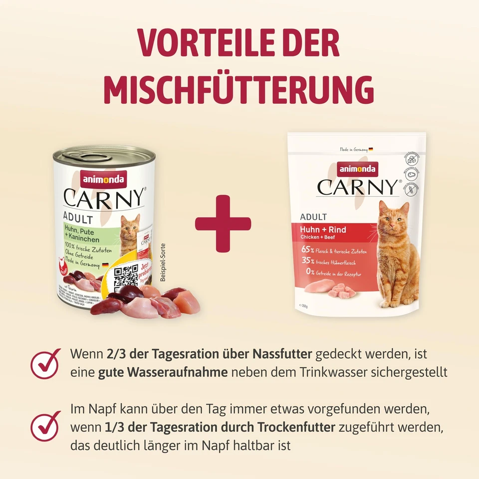 Carny Katzen Nassfutter Huhn + Pute + Kaninchen 6 x 800g Katzen Nassfutter vo... - Bild 3 von 3