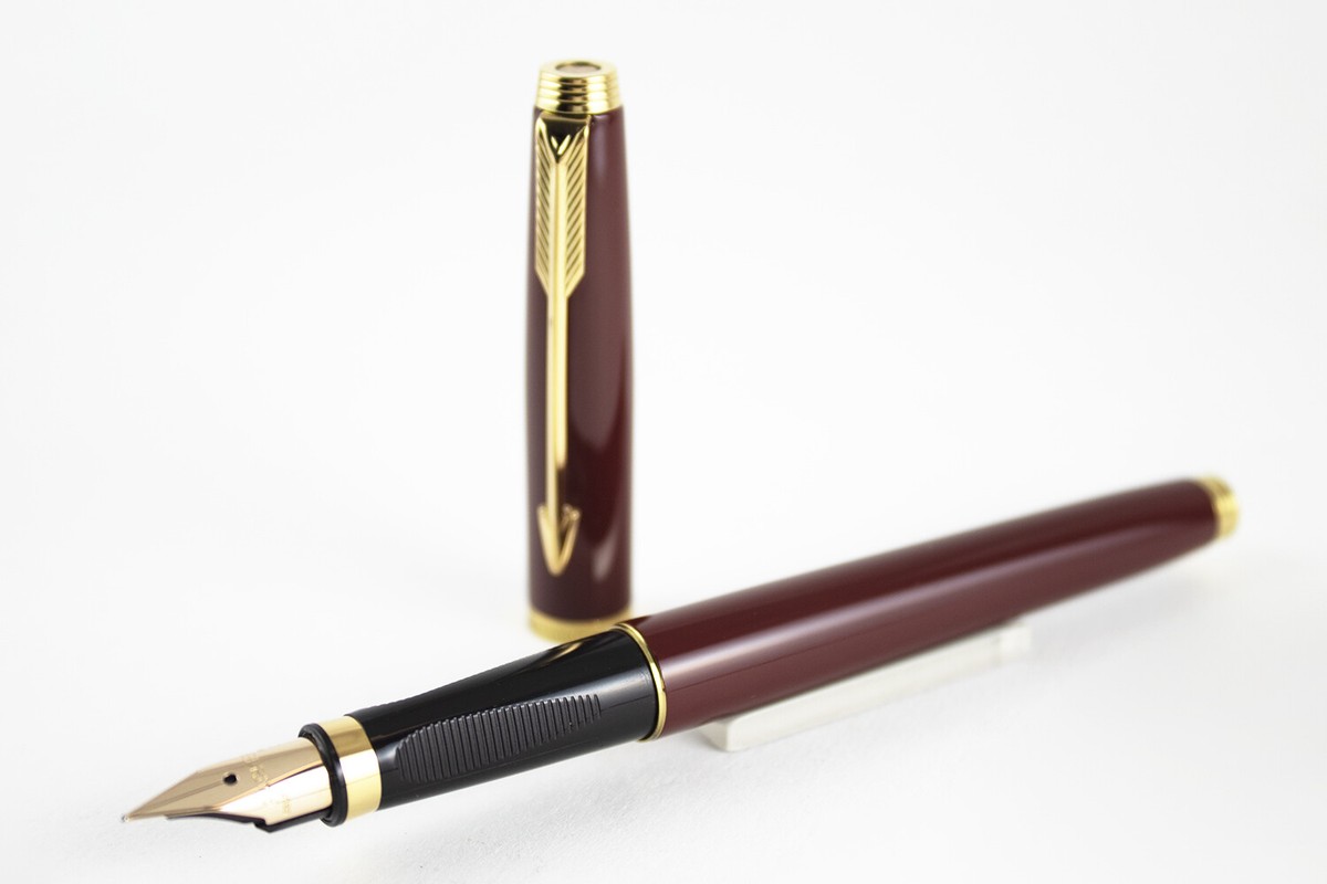 Parker 75 Burgundy/Bordeaux Fountain Pen - 14 kt Fine Nib | eBay