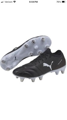 PUMA AVANT PRO RUGBY SOCCER CLEATS BLACK WHITE LEATHER 106714-02 SIZE 8.5 NWT