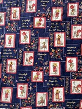 Vintage Holly Hobby FRIENDSHIP Quilt Twin Yellow White blue Red Cotton 79"X71"