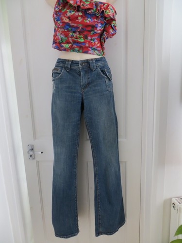 Karen Millen blue distressed bootleg jeans size 12 34 W 33L - Picture 2 of 12