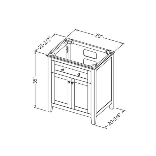 30" Chatham White Wood Single Bathroom Vanity Shaker + A Soft-Close Drawer - Picture 2 of 3