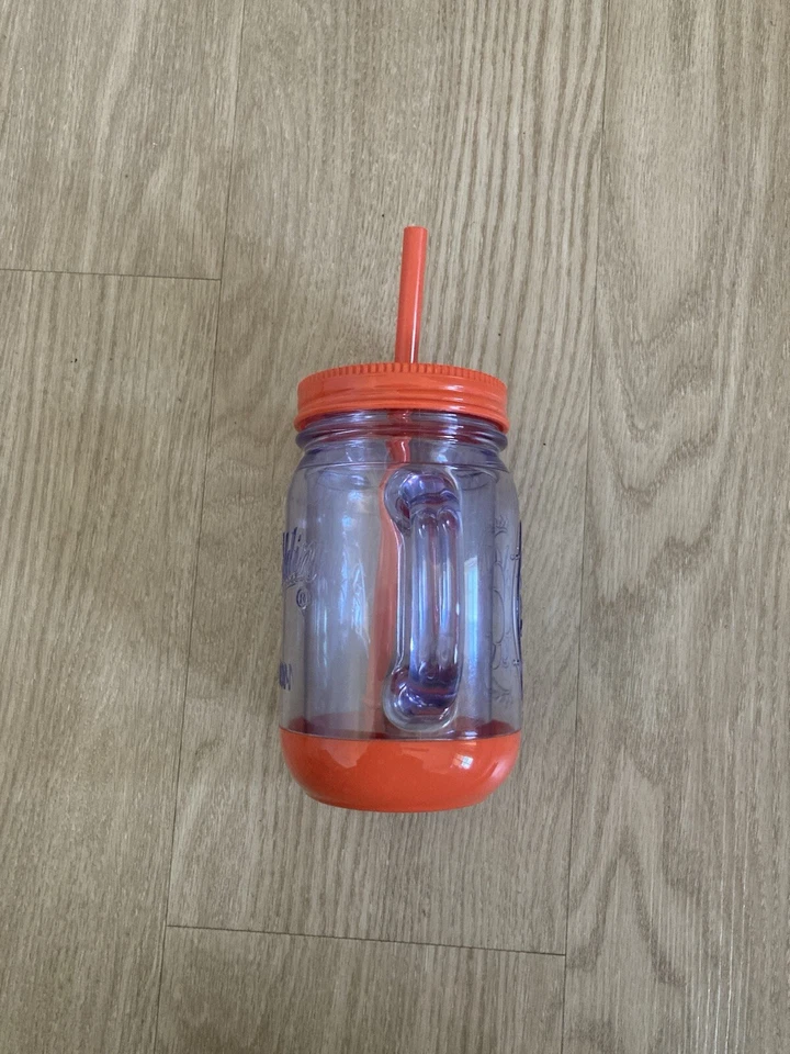 Aladdin Travel Mug 16oz Insulated Mason Jar Tumbler With Red Top and Straw - Image 2 of 4