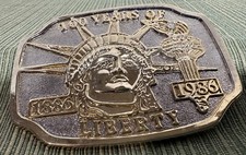 100 Years of Liberty 1886-1986 Statue of Liberty Belt Buckle Vintage 