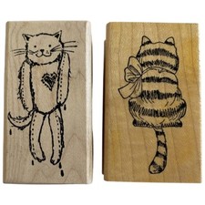 2 Vintage Wood-Rubber Stamps. Cats. 1996  1998. See Description for details.