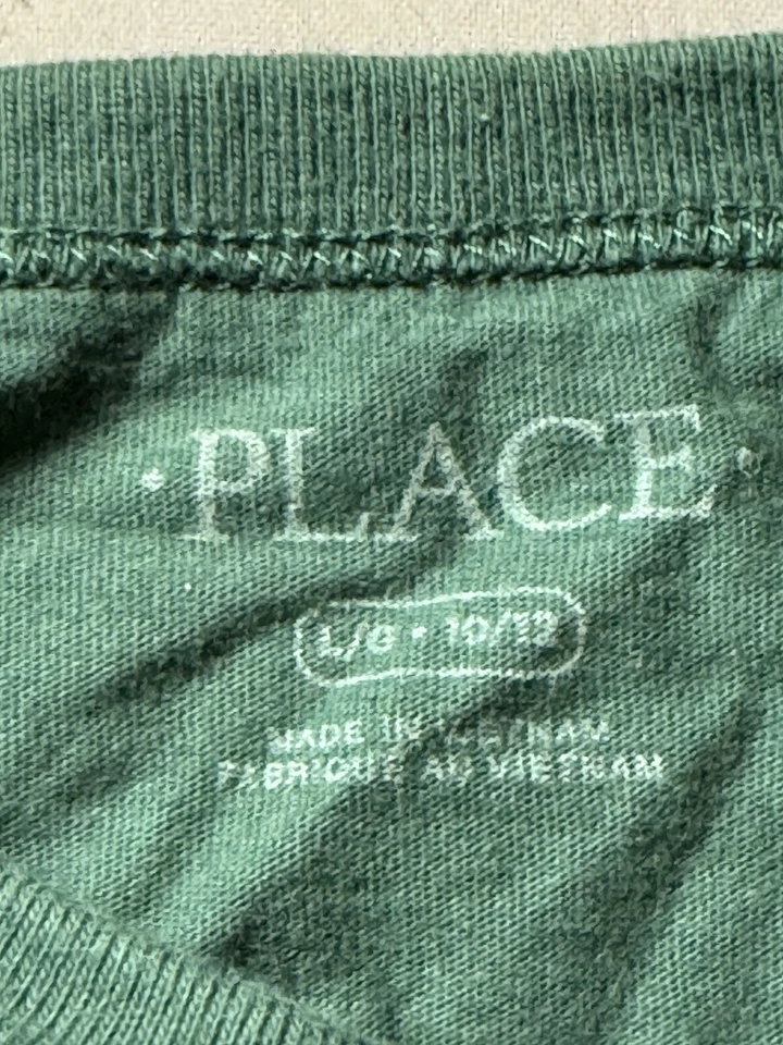 Camiseta de manga larga con estampado gráfico de dinosaurio verde para niños talla L Foto 3 de 4