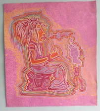 Naive Urban Art J.J Pabois 2000 Poska La Femme Au Shilom 48/42cm