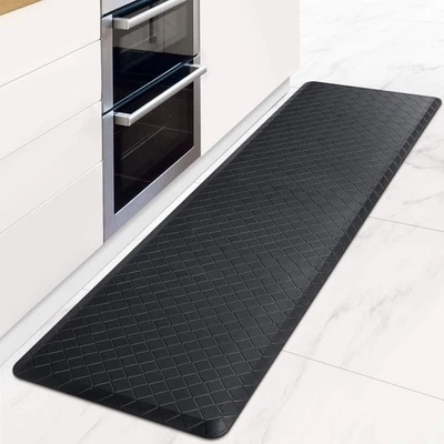 HappyTrends Kitchen Mat Cushioned Anti-Fatigue 60"L x 17.3"W x 0.5"Th, Black - Image 1 of 4