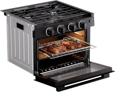 FOGATTI 17'' Propane Gas Oven Stove 3 Burners Stovetop for RV Camper Kitchen