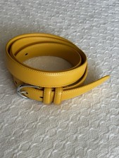 Falari  Men's Genuine Leather Belt Stainless Steel Buckle Yellow Sz XL 42-44 New