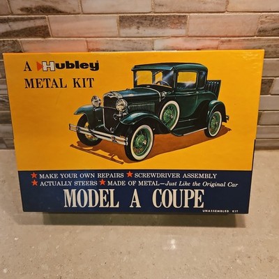 Vintage Hubley Metal Model Kit Model A Coupe #4861-300 Open Box Sealed Parts