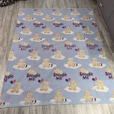 Selten! Vintage ''Snuggle Me'' Weichspüler Kuschelbär blau Decke 80er Jahre 
