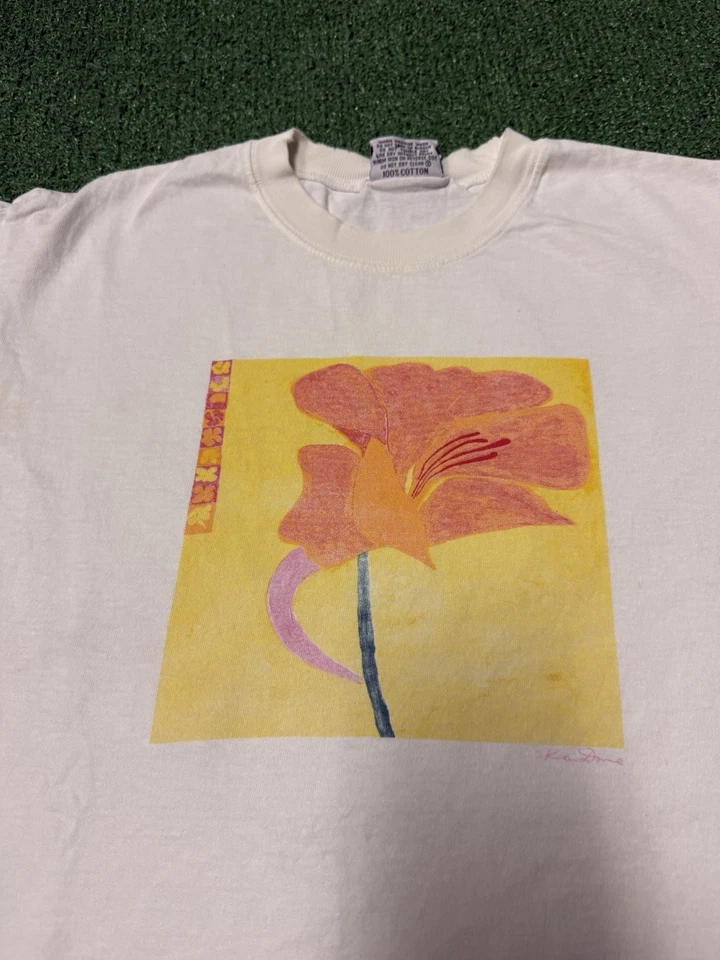 Camisa Artística Australia Floral Ken Done Vintage Años 90’s Para Hombre Talla Mediana Blanca MARCADA Foto 2 de 4